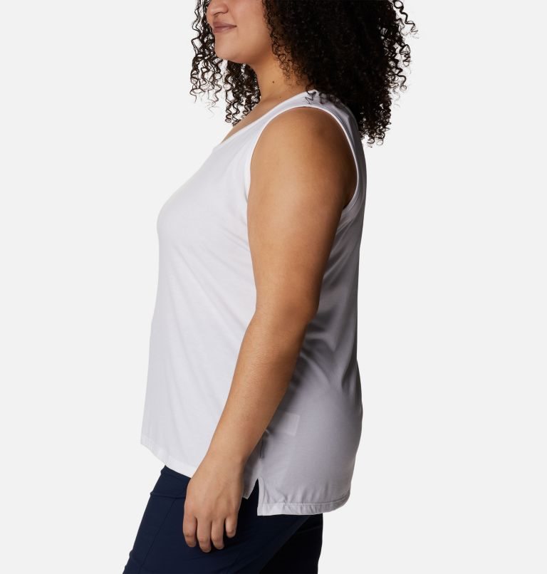 Women's Columbia PFG Slack Water Knit II Tanks White | Plus Size CA-LA836
